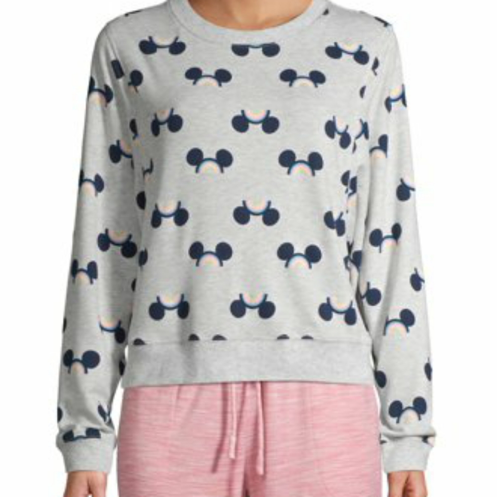 Disney Rainbow Mickey Ear Long Sleeve Top Size S